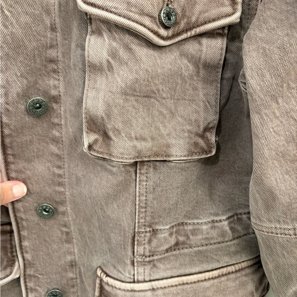 Free People Harley Military Distressed Utility Jacket Red Brown Size XS - Picture 8 of 16